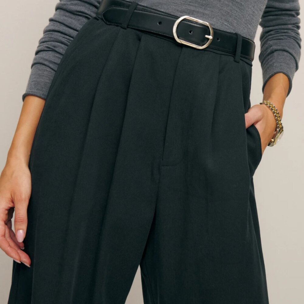 Reformation High-Waist Wide Leg Pants in Black